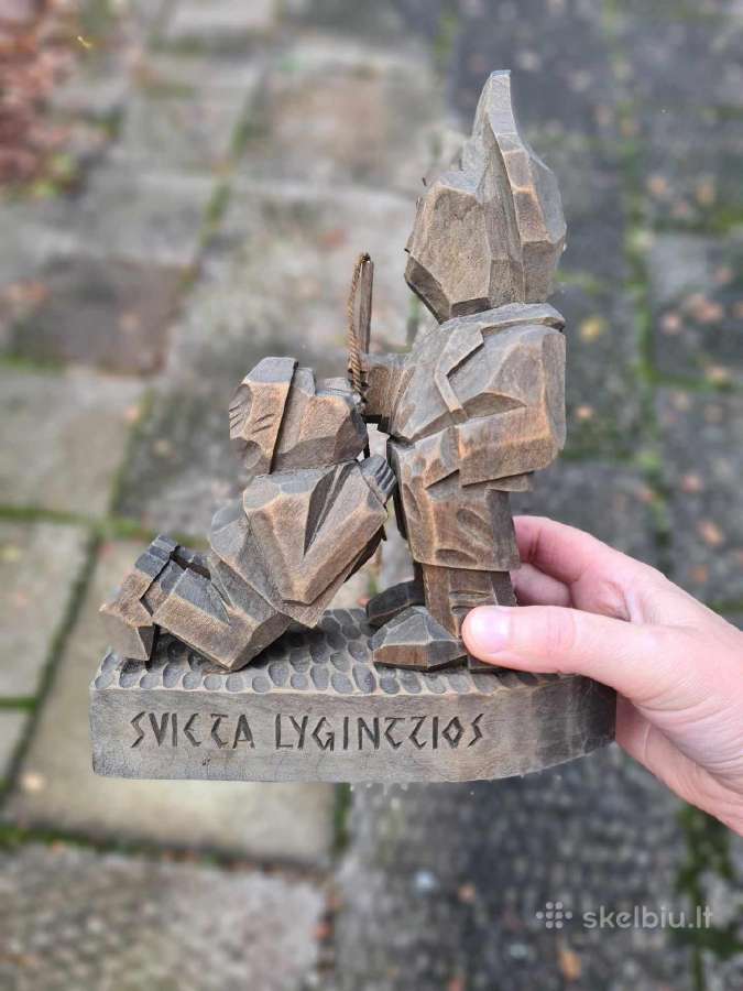 Medinė vintažinė skulptūra "Svieto lygintojas" - nuotraukos Nr. 5