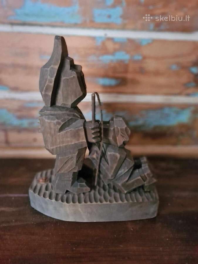 Medinė vintažinė skulptūra "Svieto lygintojas" - nuotraukos Nr. 10