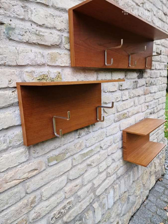 Vintažinė mid century autorinė tikmedžio kabykla - nuotraukos Nr. 3