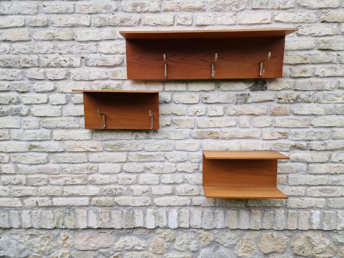 Vintažinė mid century autorinė tikmedžio kabykla - nuotraukos Nr. 5