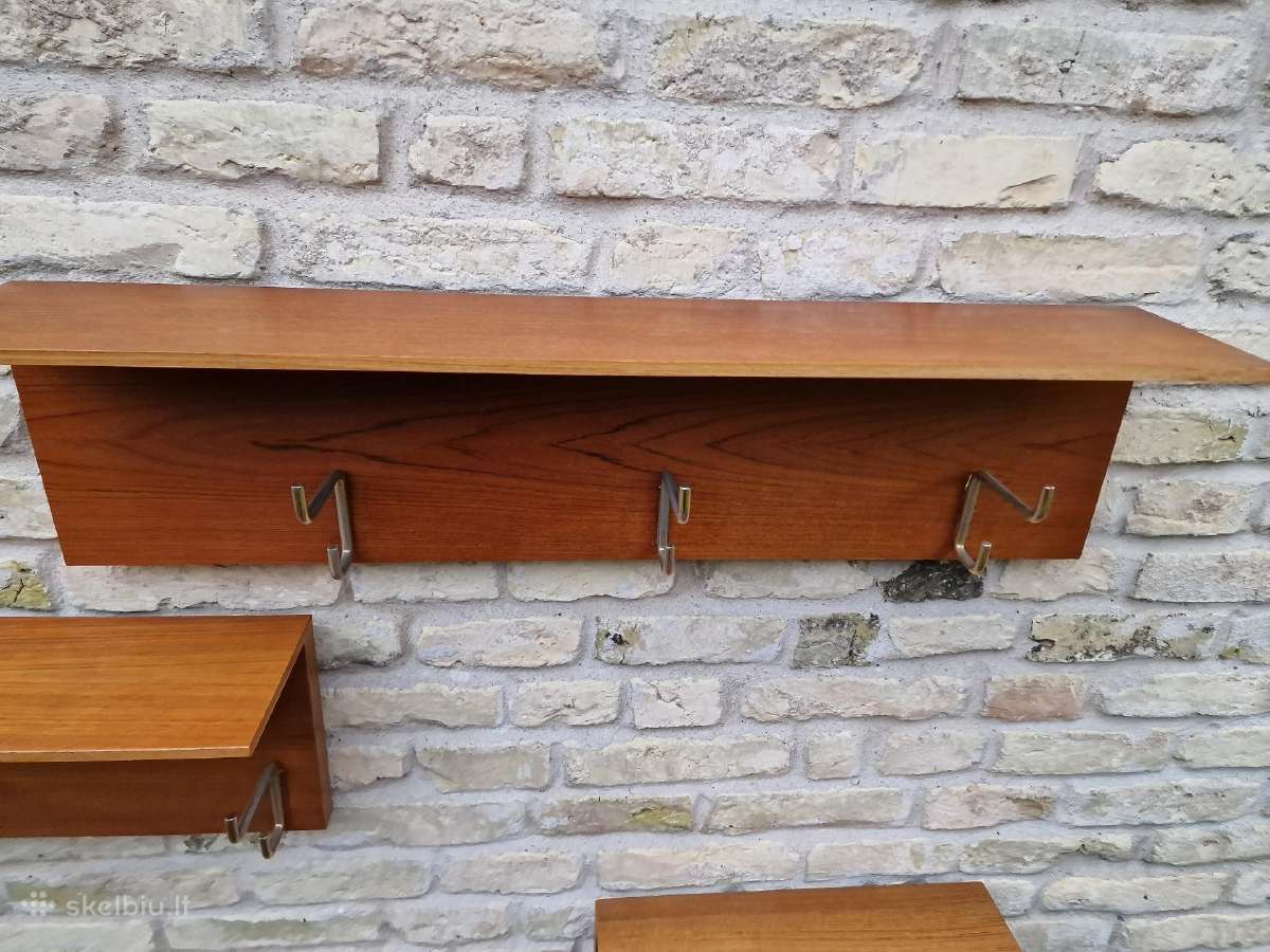 Vintažinė mid century autorinė tikmedžio kabykla - nuotraukos Nr. 6