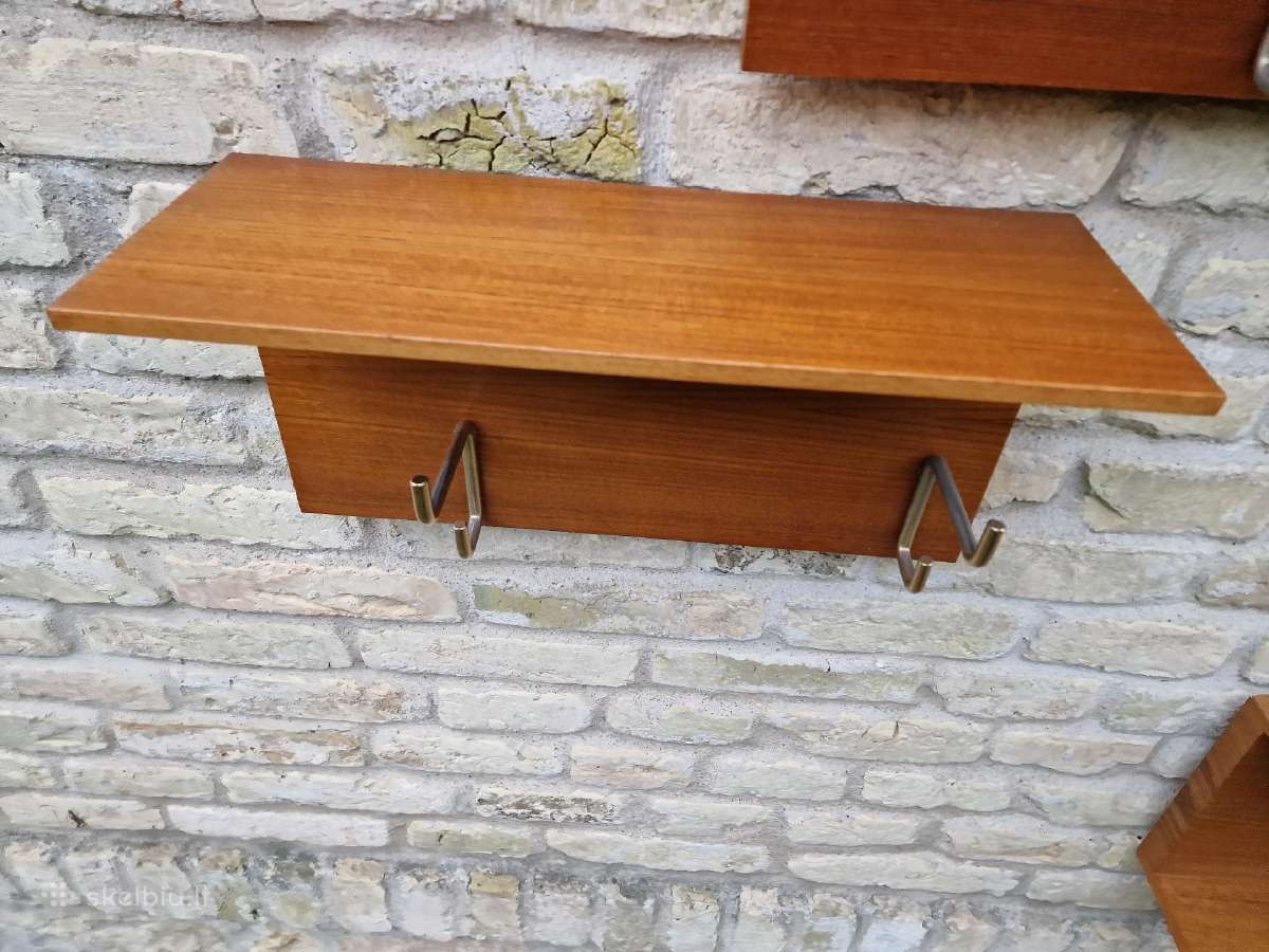 Vintažinė mid century autorinė tikmedžio kabykla - nuotraukos Nr. 7