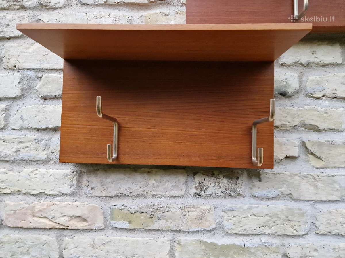 Vintažinė mid century autorinė tikmedžio kabykla - nuotraukos Nr. 10