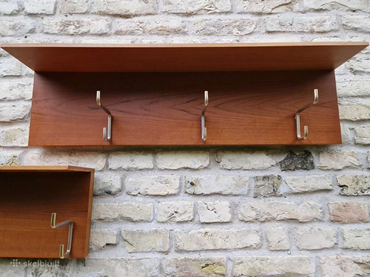 Vintažinė mid century autorinė tikmedžio kabykla - nuotraukos Nr. 11