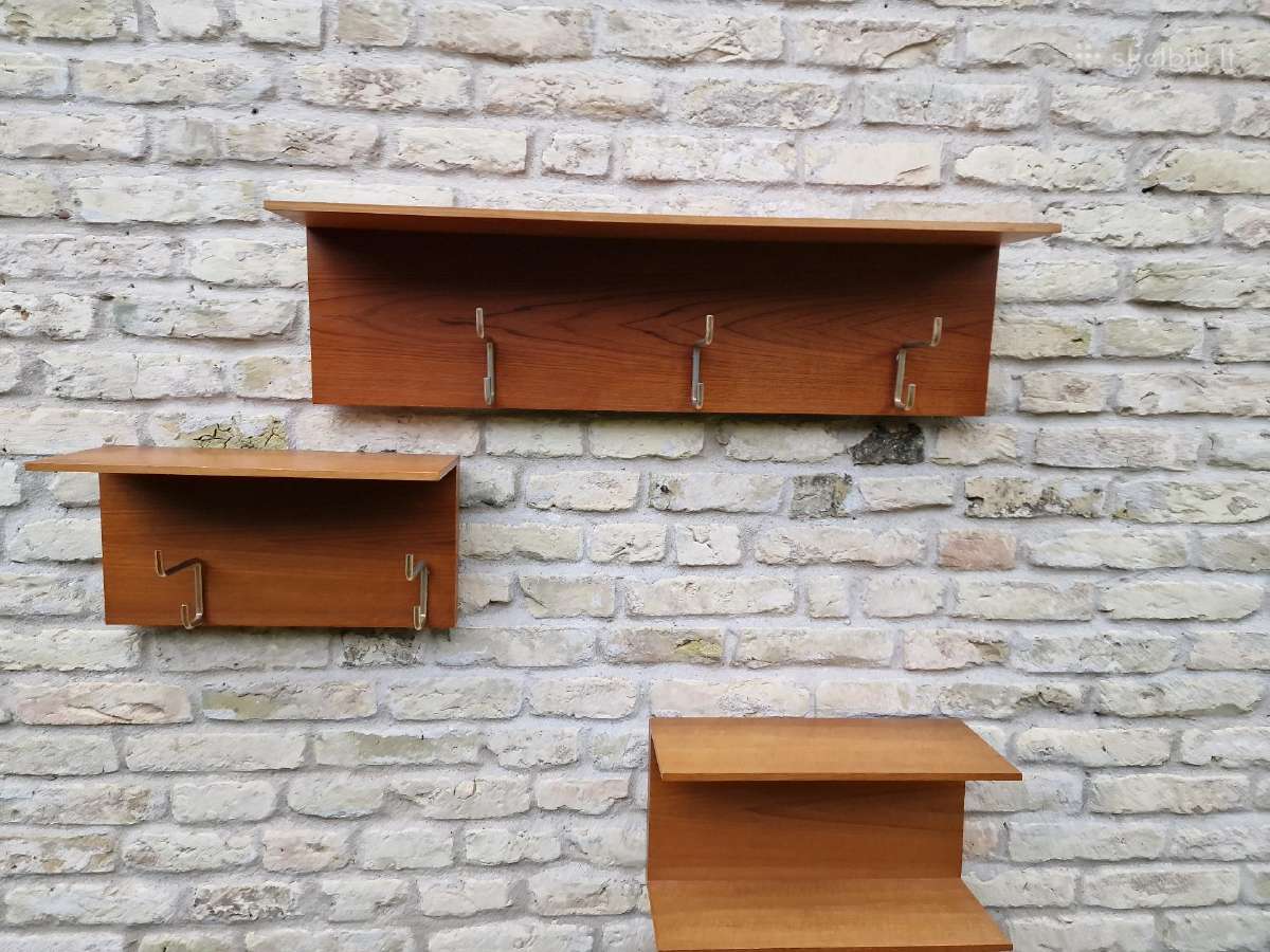 Vintažinė mid century autorinė tikmedžio kabykla - nuotraukos Nr. 12
