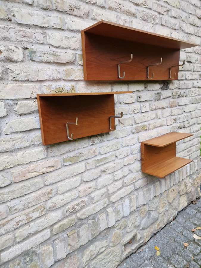 Vintažinė mid century autorinė tikmedžio kabykla - nuotraukos Nr. 13