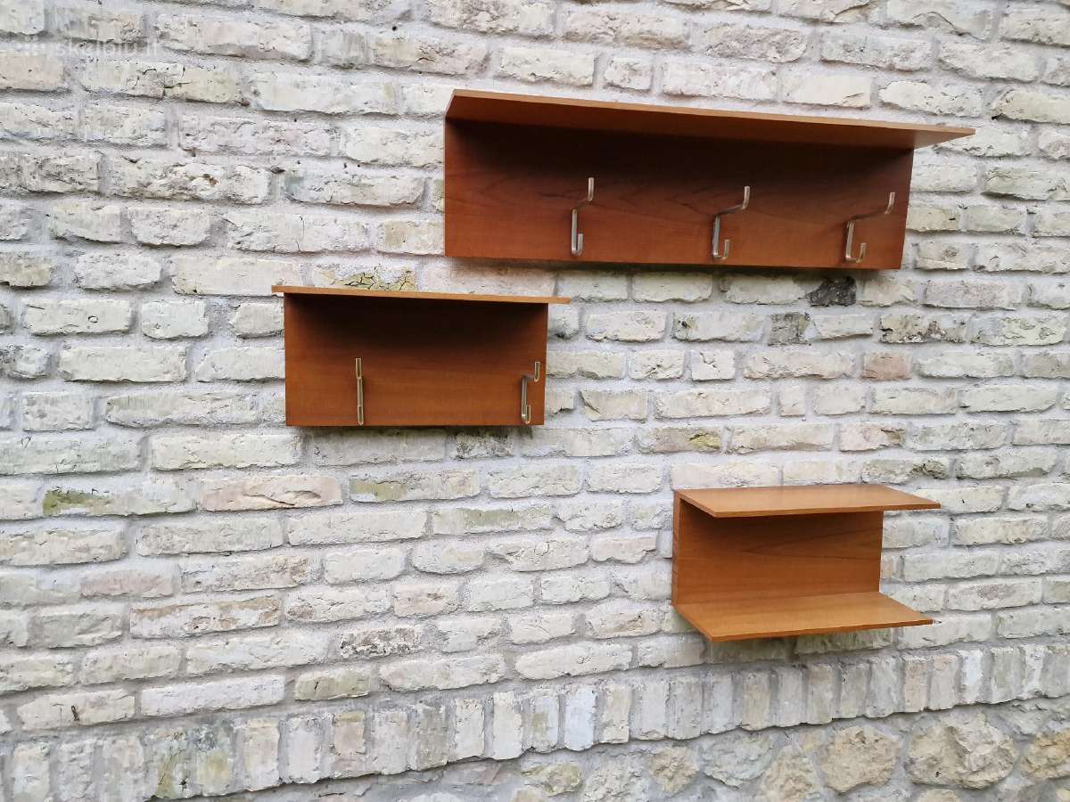 Vintažinė mid century autorinė tikmedžio kabykla - nuotraukos Nr. 14