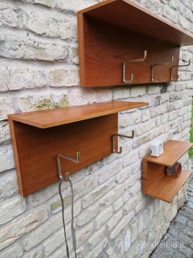 Vintažinė mid century autorinė tikmedžio kabykla - nuotraukos Nr. 18