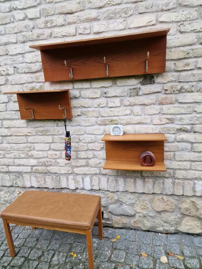 Vintažinė mid century autorinė tikmedžio kabykla - nuotraukos Nr. 19