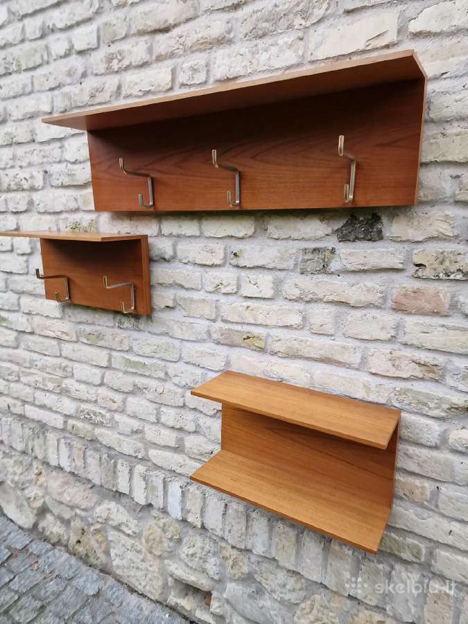 Vintažinė mid century autorinė tikmedžio kabykla - nuotraukos Nr. 22