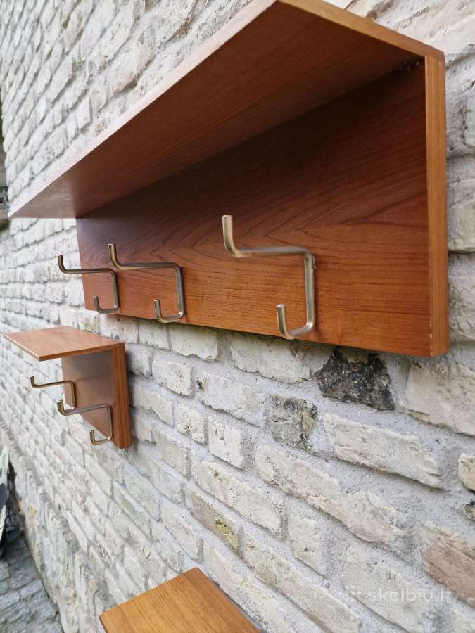 Vintažinė mid century autorinė tikmedžio kabykla - nuotraukos Nr. 23