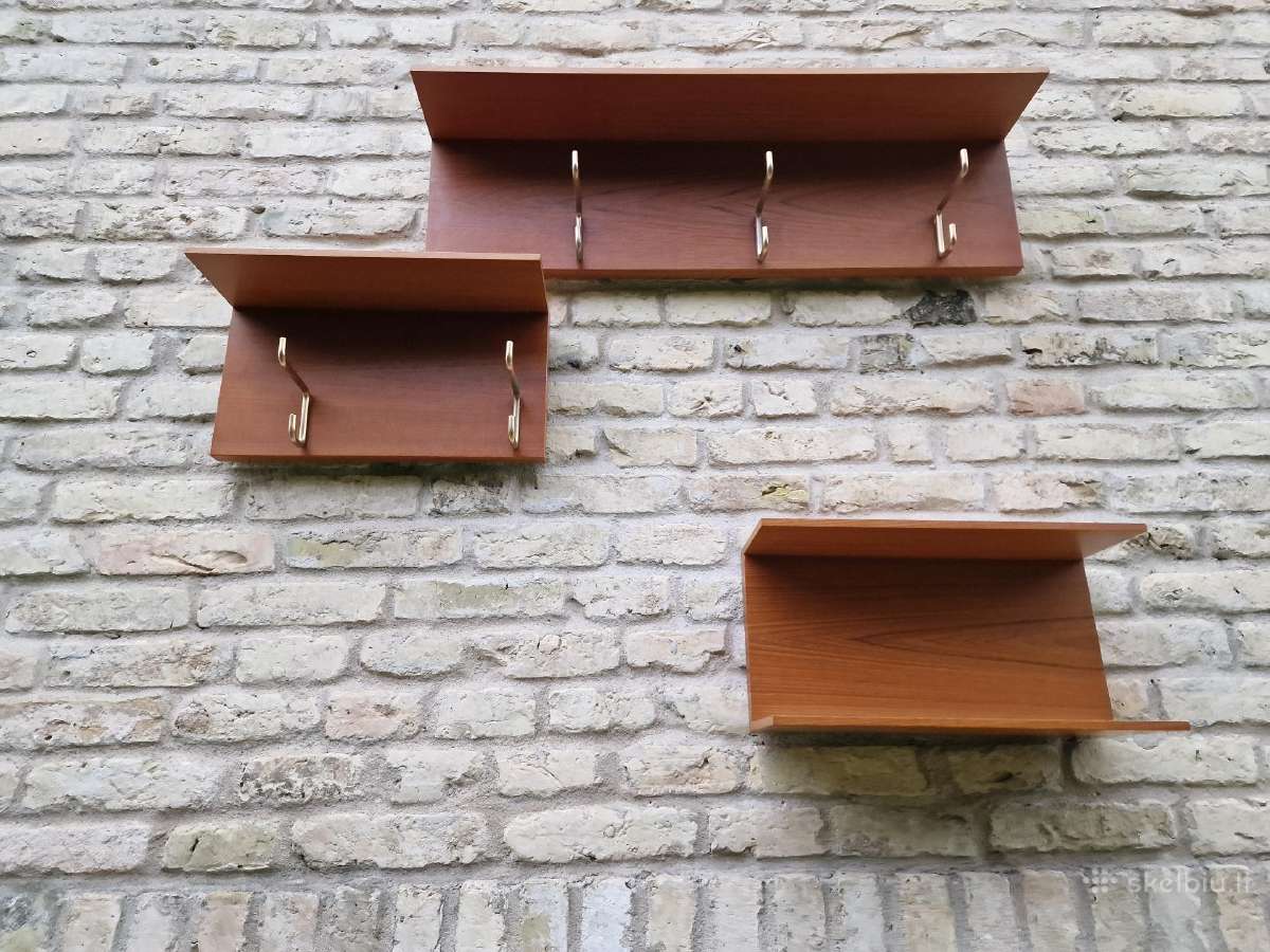 Vintažinė mid century autorinė tikmedžio kabykla - nuotraukos Nr. 24