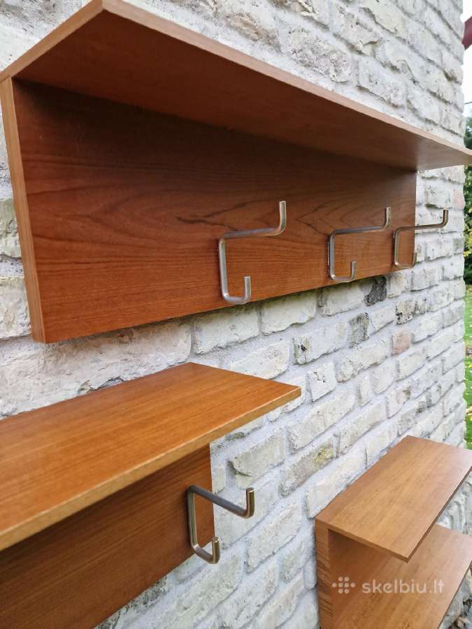 Vintažinė mid century autorinė tikmedžio kabykla - nuotraukos Nr. 28