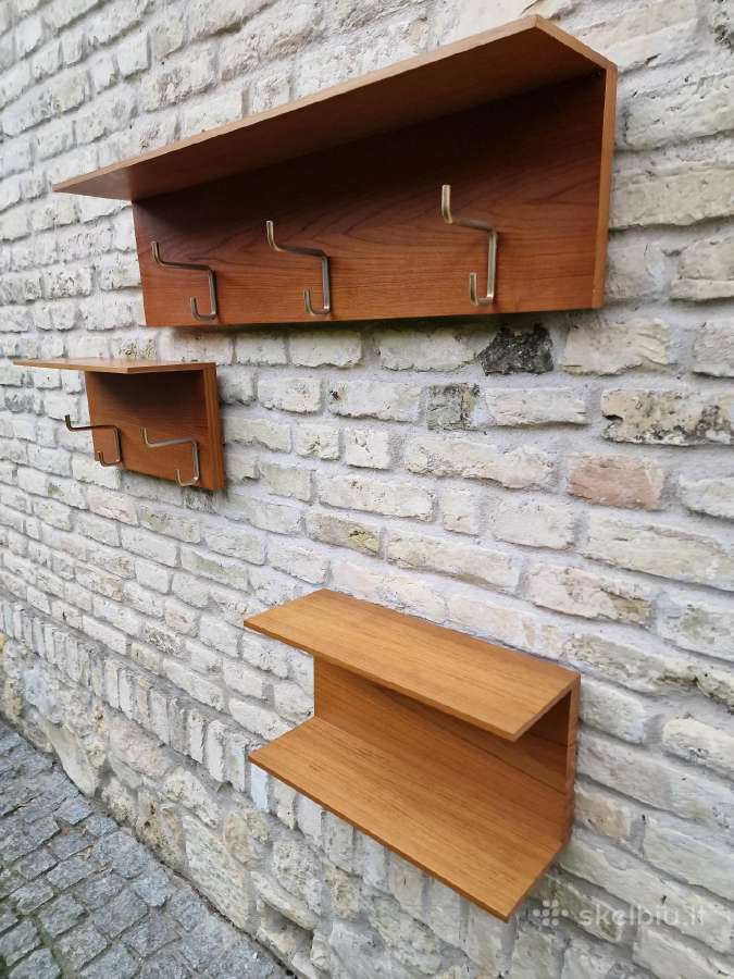 Vintažinė mid century autorinė tikmedžio kabykla - nuotraukos Nr. 31
