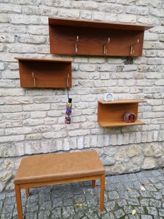 Vintažinė mid century autorinė tikmedžio kabykla - nuotraukos Nr. 33