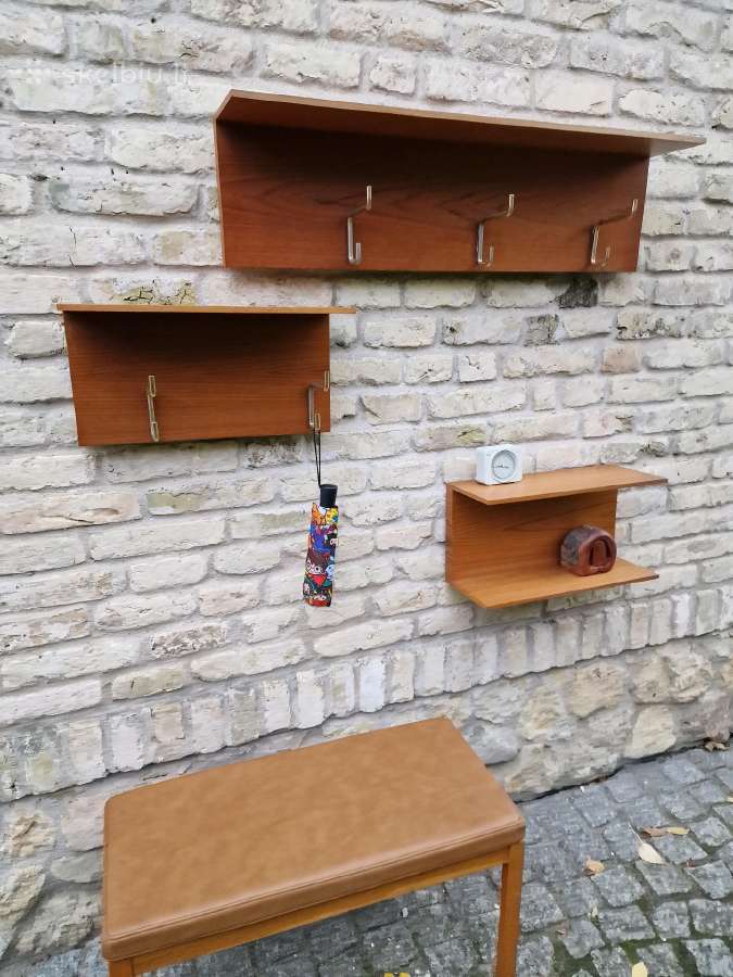 Vintažinė mid century autorinė tikmedžio kabykla - nuotraukos Nr. 35