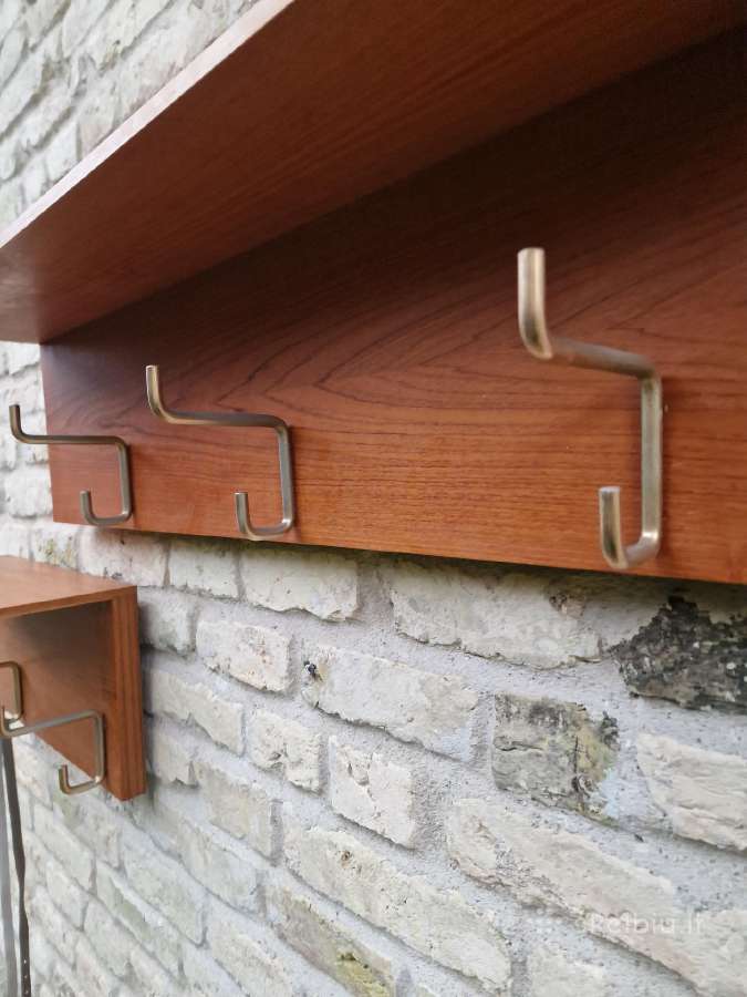 Vintažinė mid century autorinė tikmedžio kabykla - nuotraukos Nr. 36