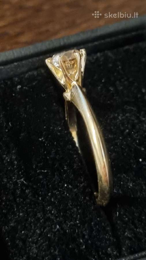 14k/585 geltono aukso žiedas su 0,78ct briliantu. - nuotraukos Nr. 6