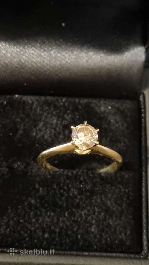 14k/585 geltono aukso žiedas su 0,78ct briliantu. - nuotraukos Nr. 8