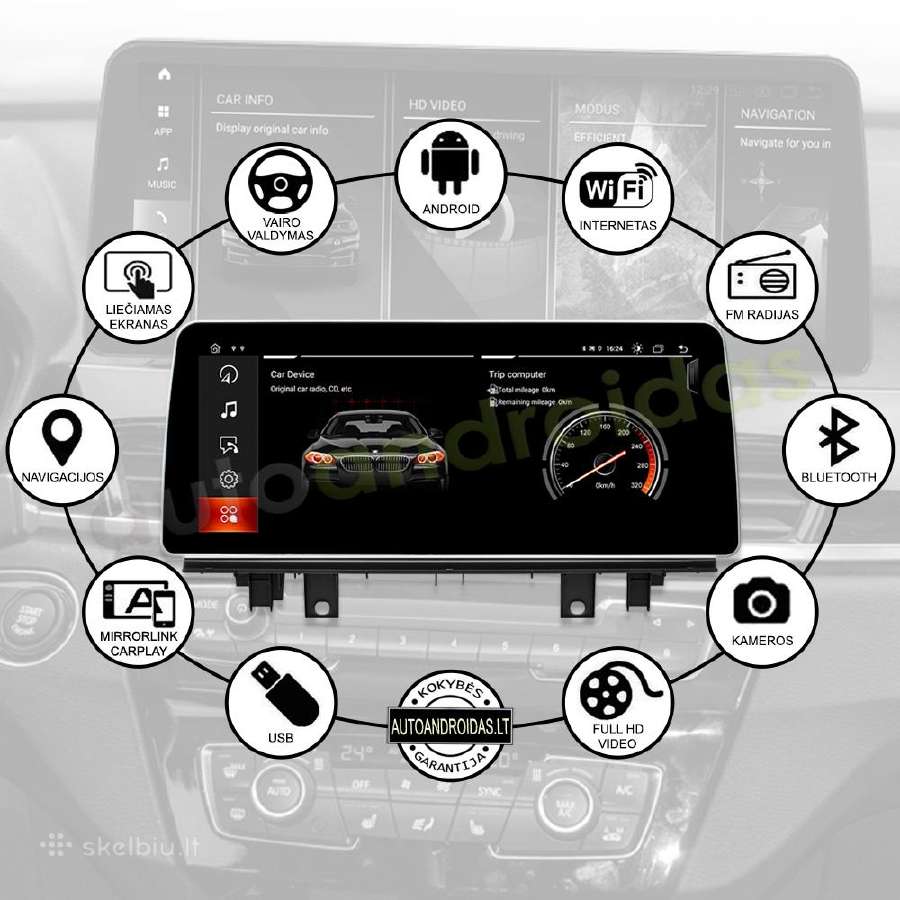 Bmw X1 F48 X2 Android multimedia 12 colių ekranu - nuotraukos Nr. 2
