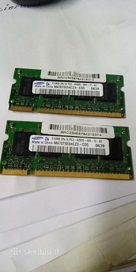 Atminitis RAM Ddr2 1x1gb ir 2x512mb - nuotraukos Nr. 2