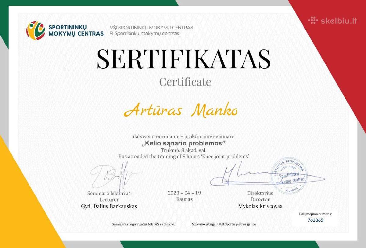 Masažuotojas - kineziterapeutas Artūras - nuotraukos Nr. 6