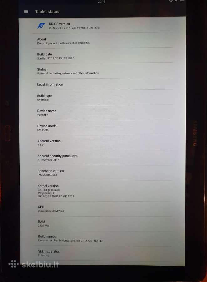 Samsung Galaxy Note Pro 12.2 Sm-p905 - nuotraukos Nr. 2