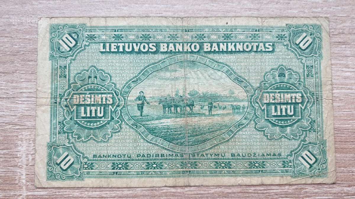 1927 metų 10 litų smetoniškas banknotas - nuotraukos Nr. 2