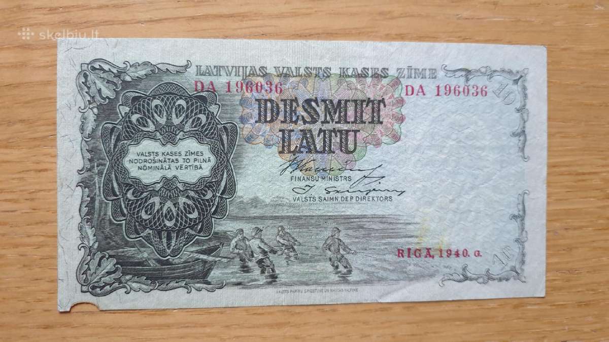 1940 metų 10 latų banknotas