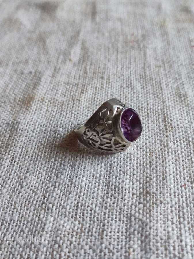 Tarybinis sidabrinis žiedas žvaigždė 875