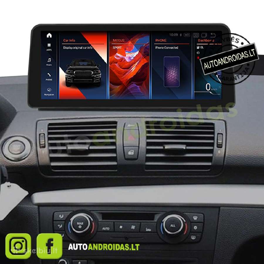 Bmw 1 E81 E87 E88 Android multimedia 12 colių WiFi