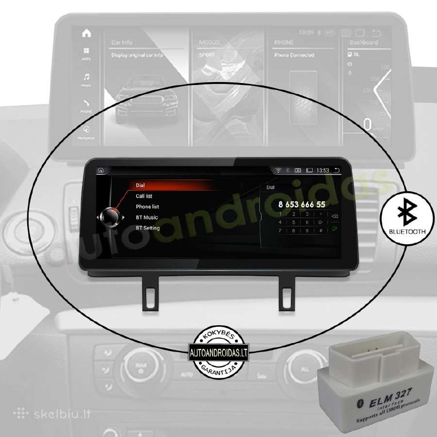 Bmw 1 E81 E87 E88 Android multimedia 12 colių WiFi - nuotraukos Nr. 5