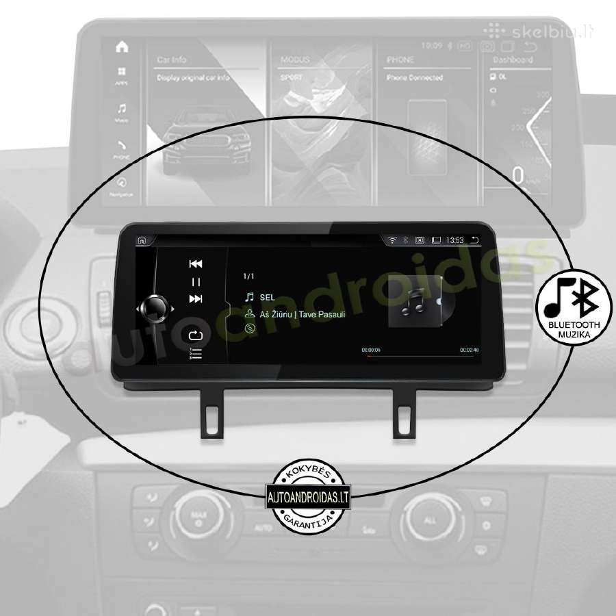 Bmw 1 E81 E87 E88 Android multimedia 12 colių WiFi - nuotraukos Nr. 6
