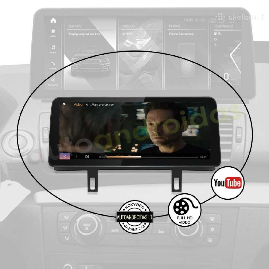 Bmw 1 E81 E87 E88 Android multimedia 12 colių WiFi - nuotraukos Nr. 9