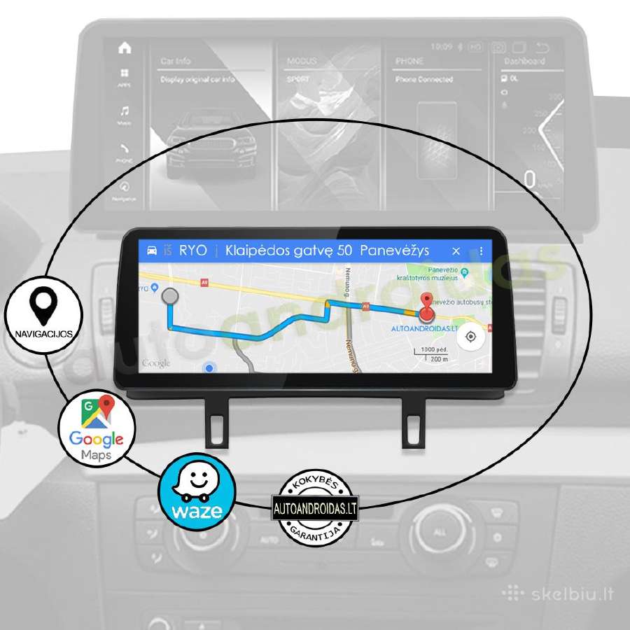 Bmw 1 E81 E87 E88 Android multimedia 12 colių WiFi - nuotraukos Nr. 11