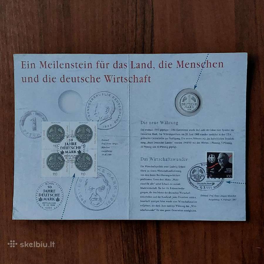 Flugblatt - " 50 Jahre Deutsche Mark " 1988 . - nuotraukos Nr. 2