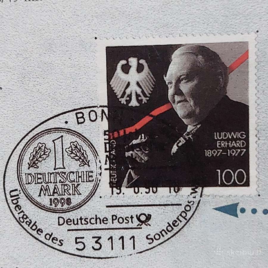 Flugblatt - " 50 Jahre Deutsche Mark " 1988 . - nuotraukos Nr. 6