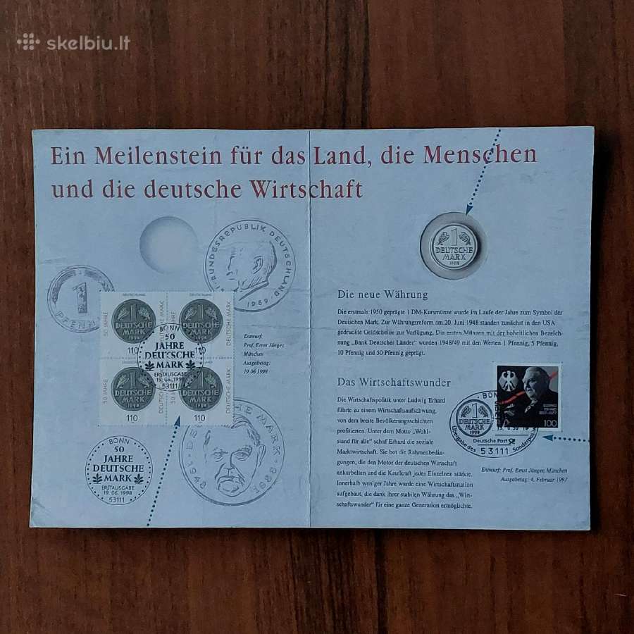 Flugblatt - " 50 Jahre Deutsche Mark " 1988 . - nuotraukos Nr. 8