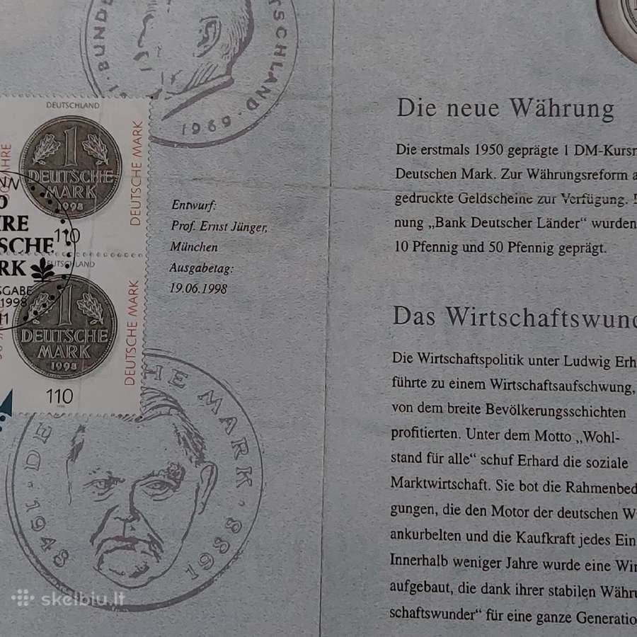 Flugblatt - " 50 Jahre Deutsche Mark " 1988 . - nuotraukos Nr. 9