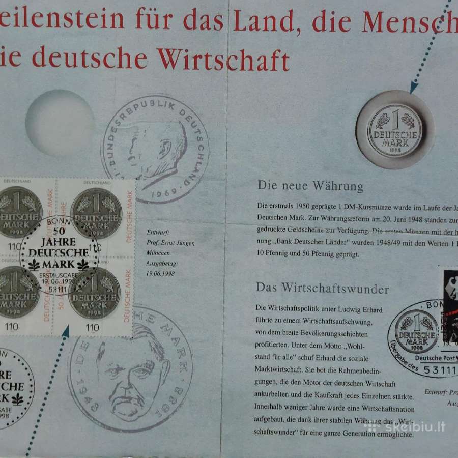 Flugblatt - " 50 Jahre Deutsche Mark " 1988 . - nuotraukos Nr. 11