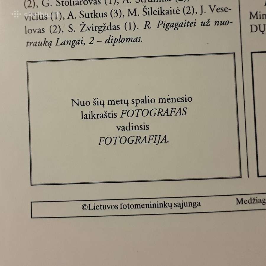 Pats pirmasis "Fotografija" numeris 2000 m. Nr 1 - nuotraukos Nr. 7