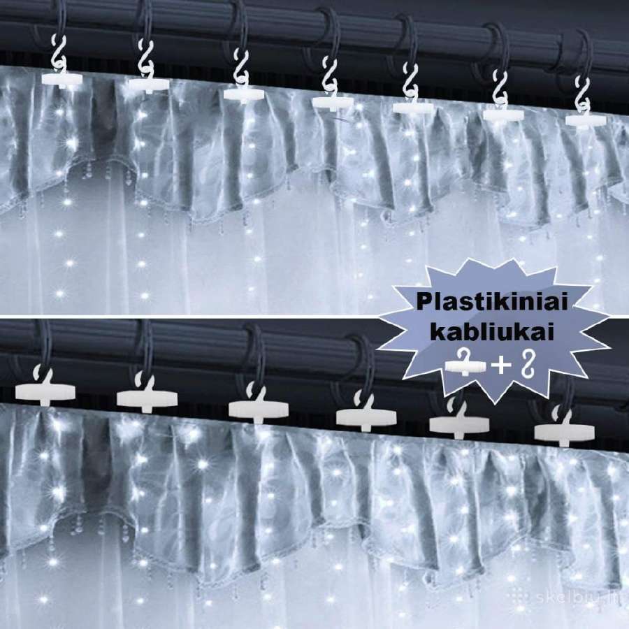 LED Usb Užuolaida - Girlianda, Šaltai Balta - nuotraukos Nr. 5