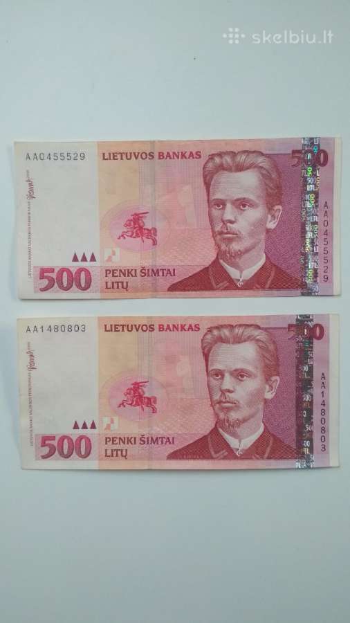 500 Litų banknotas, Aa, 2000m - nuotraukos Nr. 2
