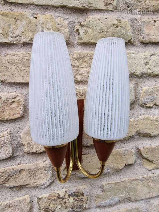 Vintažinis mid century sieninis šviestuvas-bra - nuotraukos Nr. 2