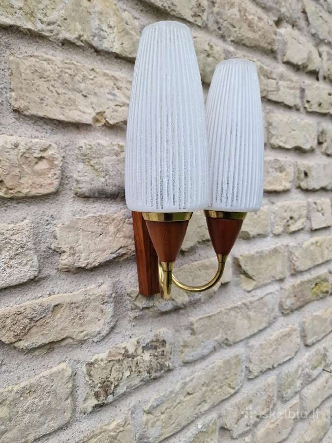 Vintažinis mid century sieninis šviestuvas-bra - nuotraukos Nr. 3