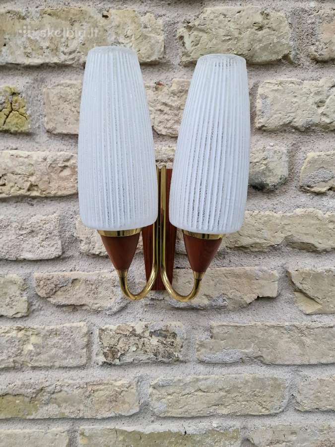 Vintažinis mid century sieninis šviestuvas-bra - nuotraukos Nr. 4