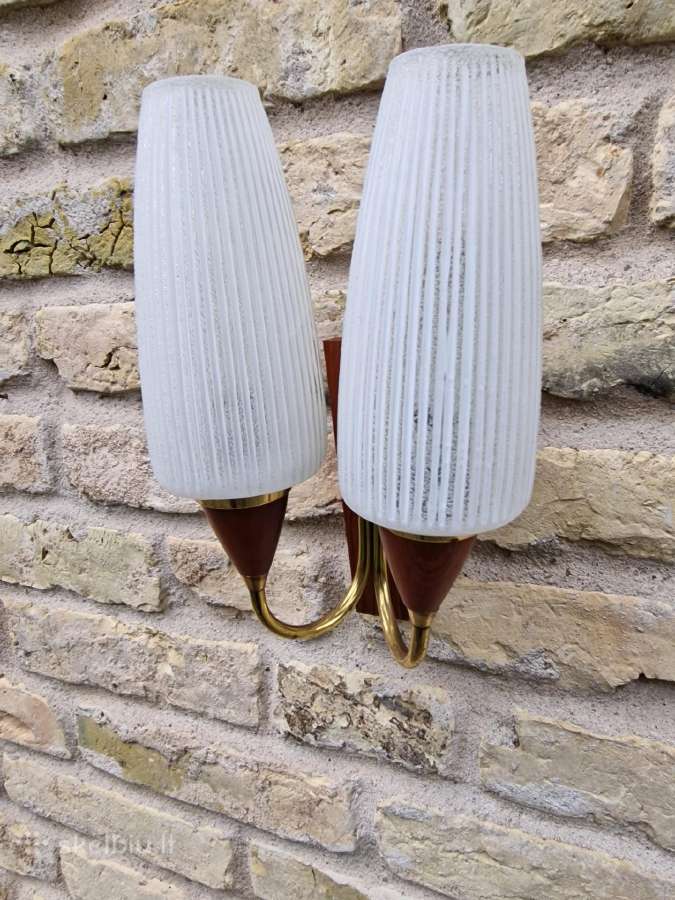 Vintažinis mid century sieninis šviestuvas-bra - nuotraukos Nr. 5