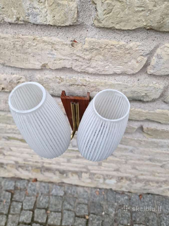 Vintažinis mid century sieninis šviestuvas-bra - nuotraukos Nr. 6