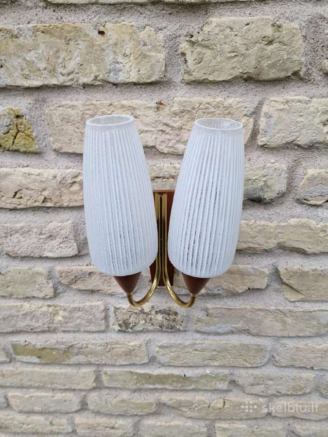 Vintažinis mid century sieninis šviestuvas-bra - nuotraukos Nr. 7