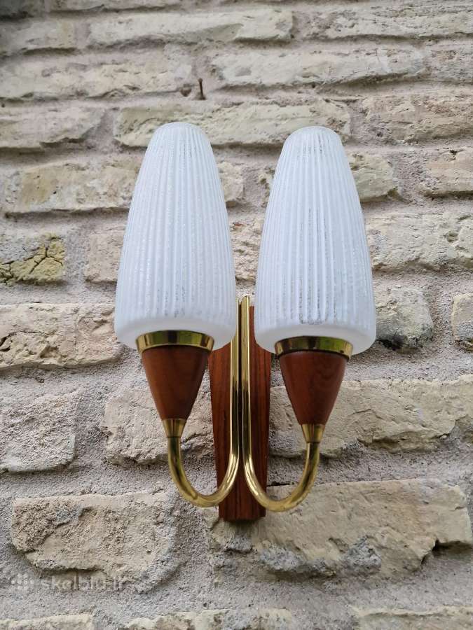 Vintažinis mid century sieninis šviestuvas-bra - nuotraukos Nr. 8